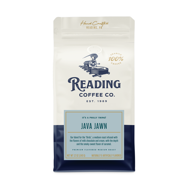 Reading Coffee Co. Java Jawn coffee package on a white background