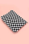 TRAVEL CHECKER COSMETIC POUCH BLACK