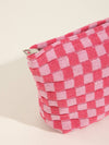 TRAVEL CHECKER COSMETIC POUCH HOT PINK