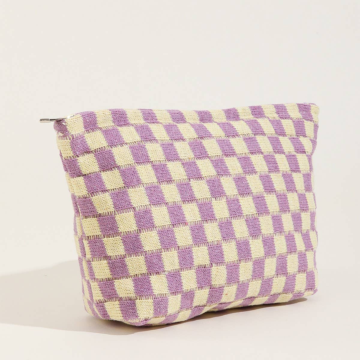 TRAVEL CHECKER COSMETIC POUCH LAVENDER
