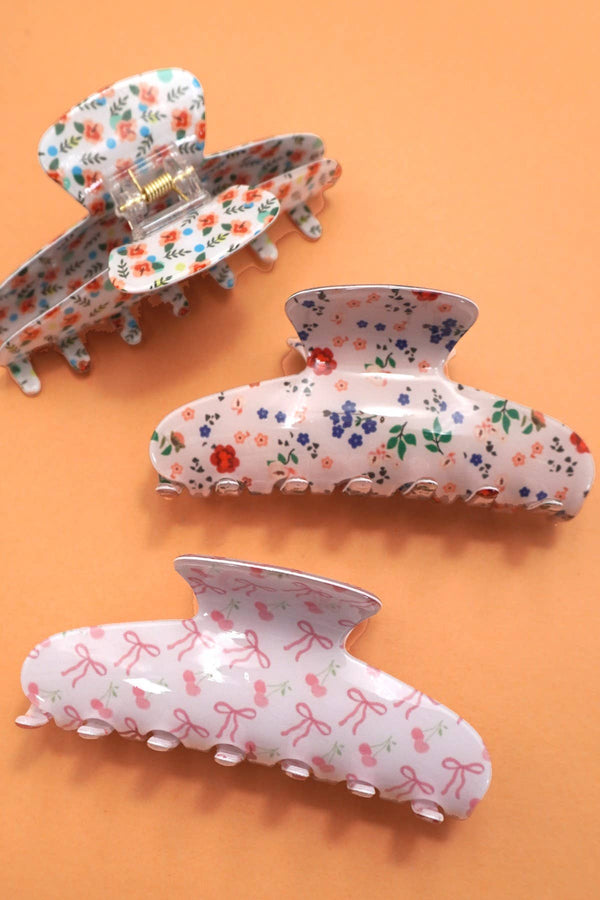 PRETTY BOW & FLOWER CLAW CLIPS