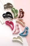 CURVED HEART HAIR CLAW CLIPS