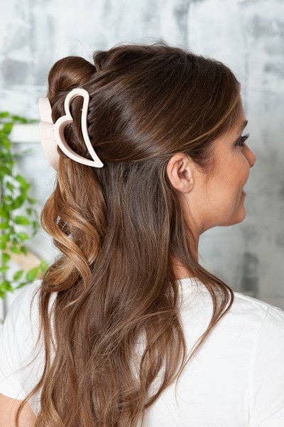 CURVED HEART HAIR CLAW CLIPS
