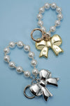 CHUNKY PEARL BOW BAG CHARM