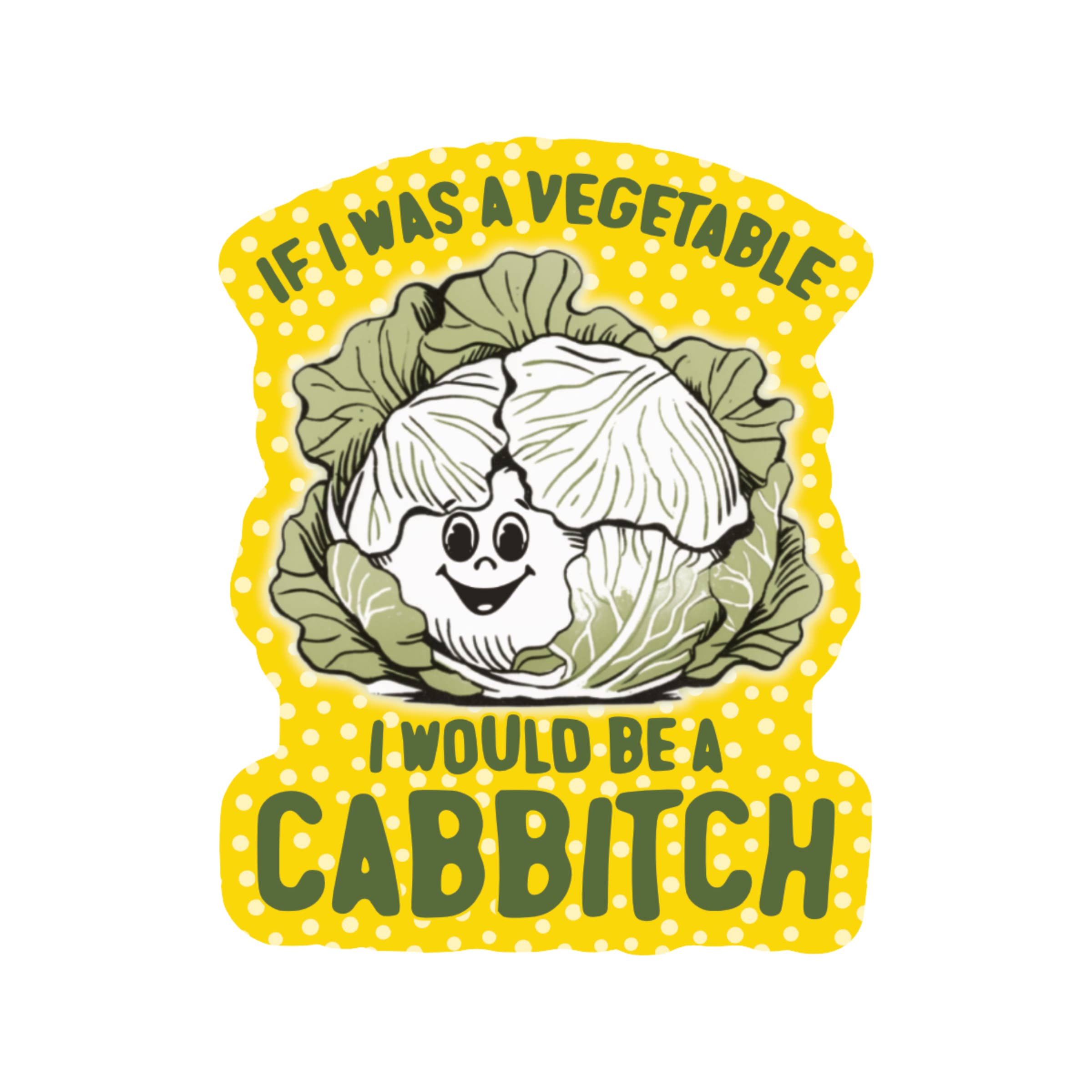 CABBITCH FUNNY VEGETABLE GROCERY STICKER