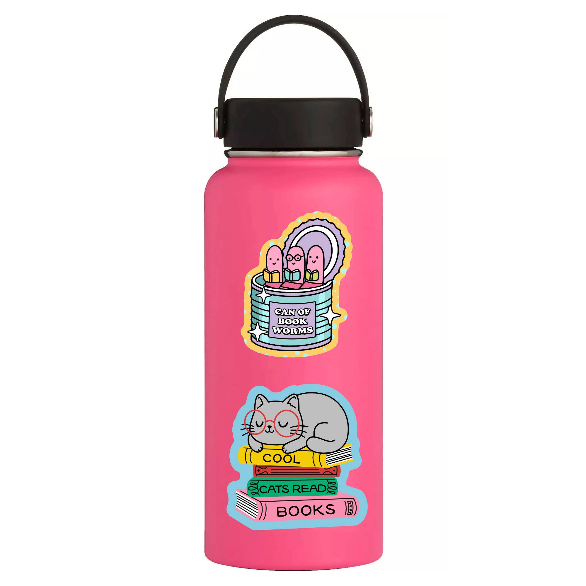 CAN OF BOOK WORMS STICKER