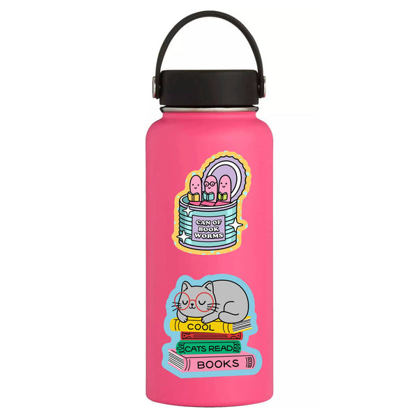 CAN OF BOOK WORMS STICKER