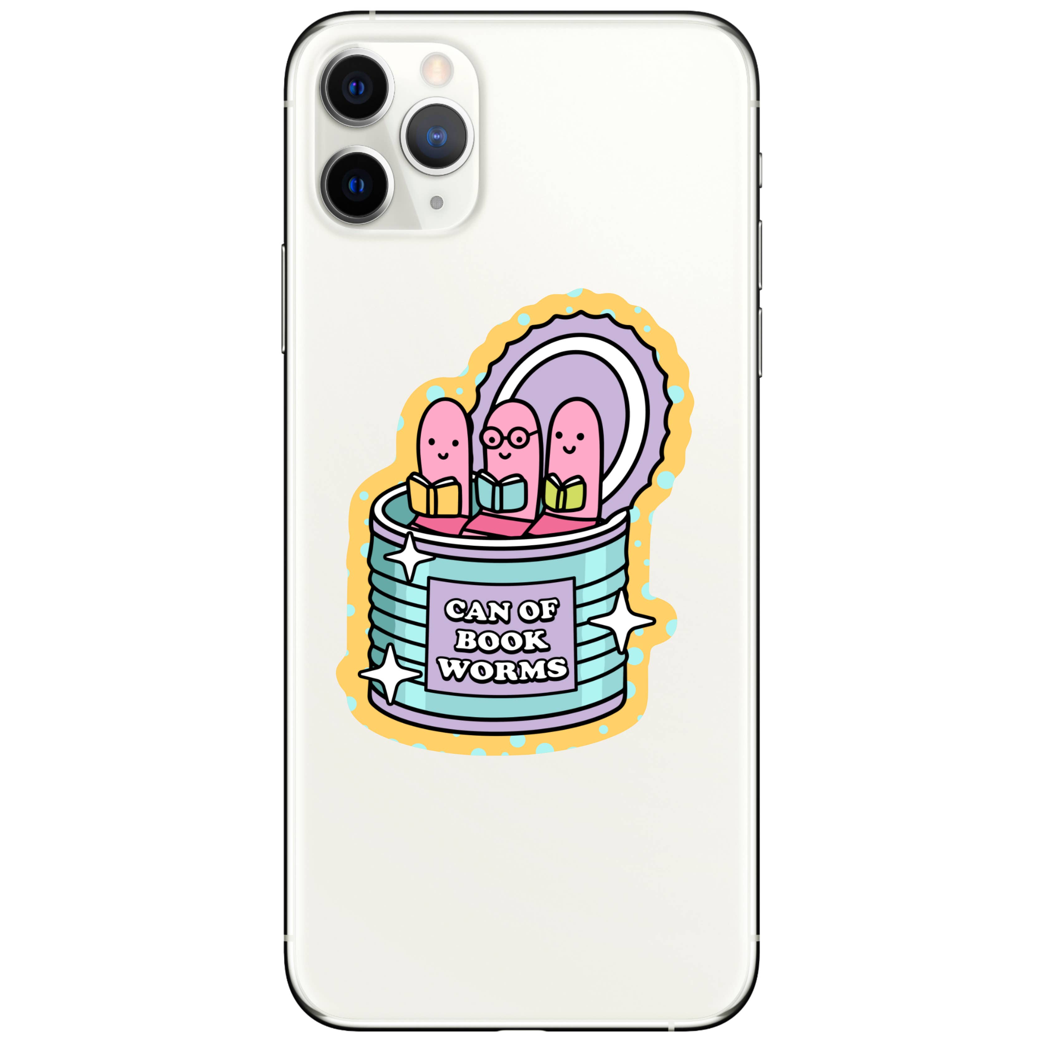 CAN OF BOOK WORMS STICKER