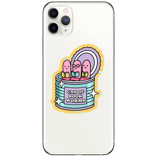 CAN OF BOOK WORMS STICKER