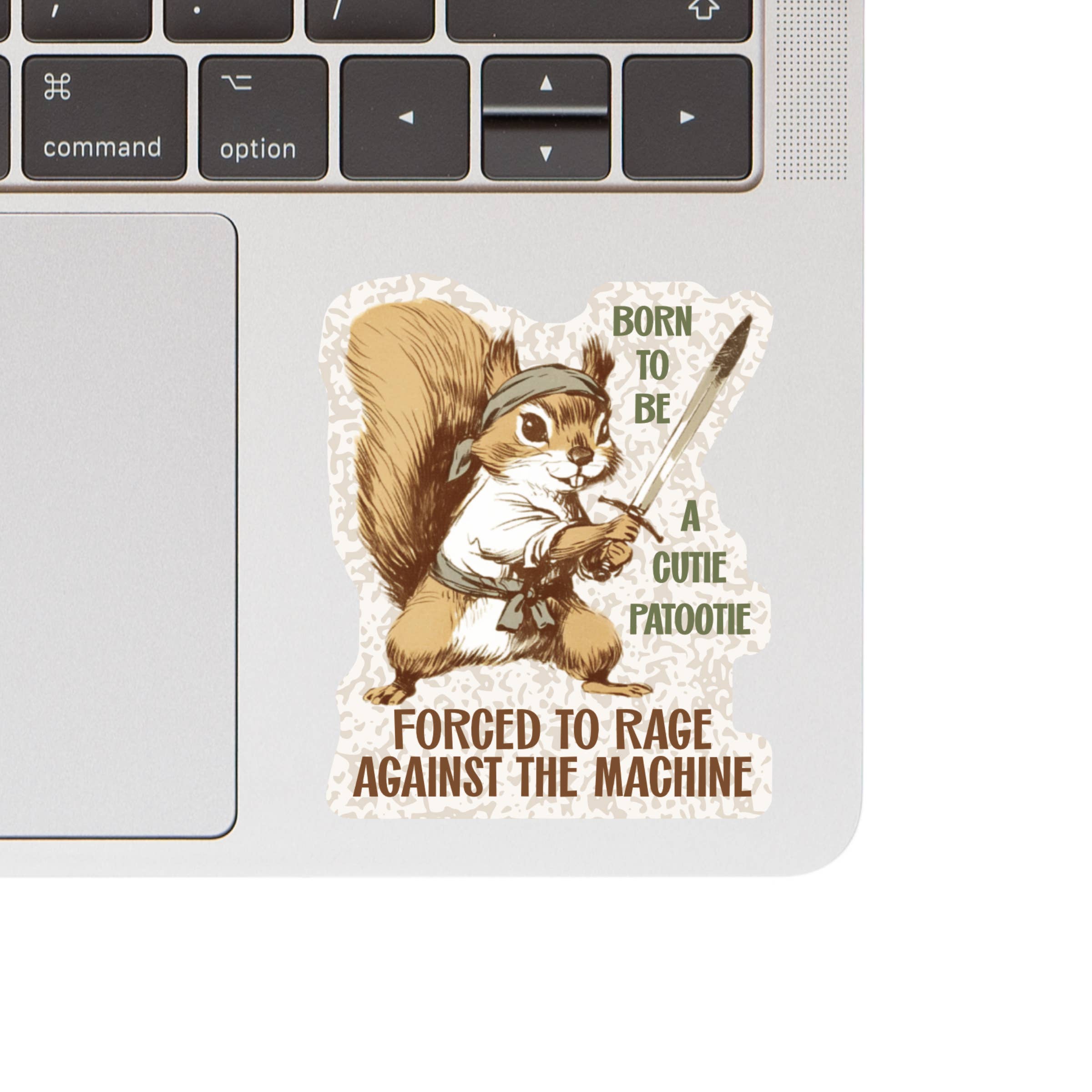 BORN TO BE A CUTIE PATOOTIE FUNNY SQUIRREL RAGE FIGHT STICKER