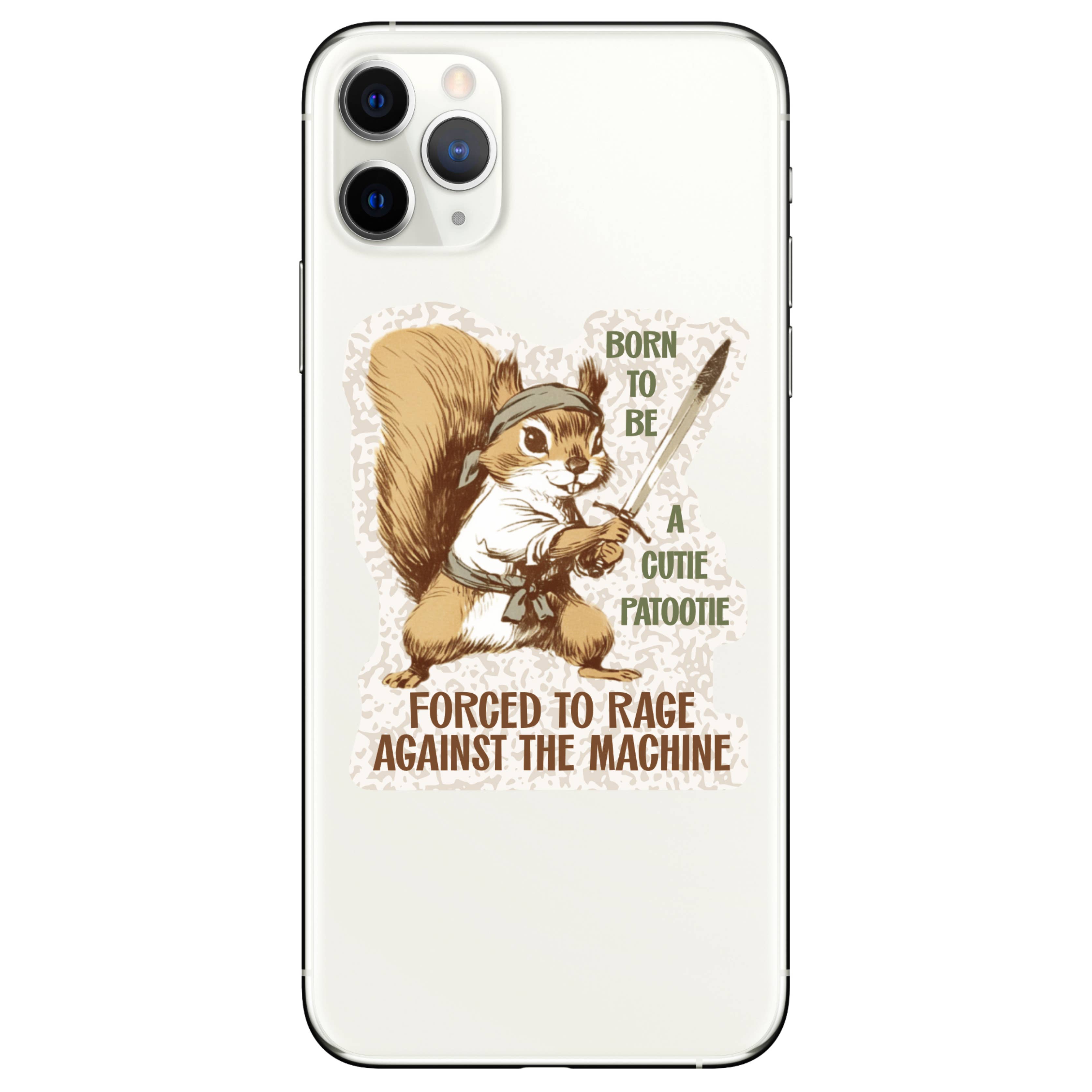 BORN TO BE A CUTIE PATOOTIE FUNNY SQUIRREL RAGE FIGHT STICKER