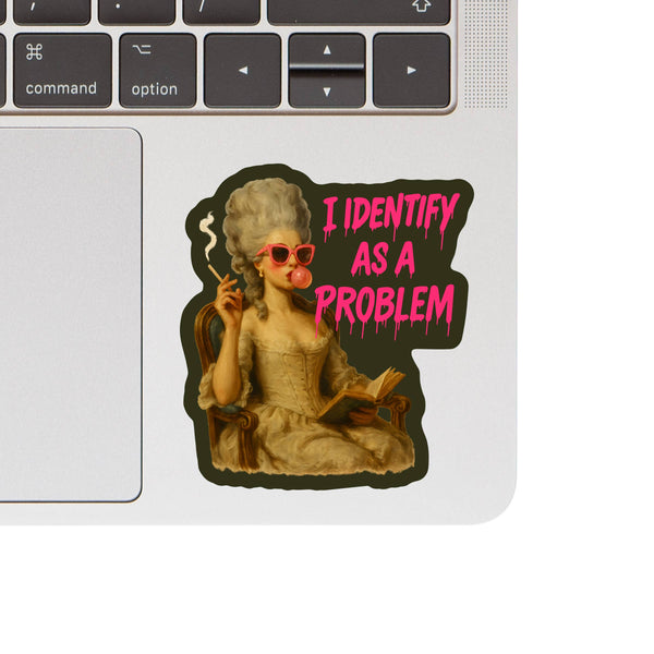 IDENTIFY AS A PROBLEM FEMINIST RIGHTS FUNNY STICKER