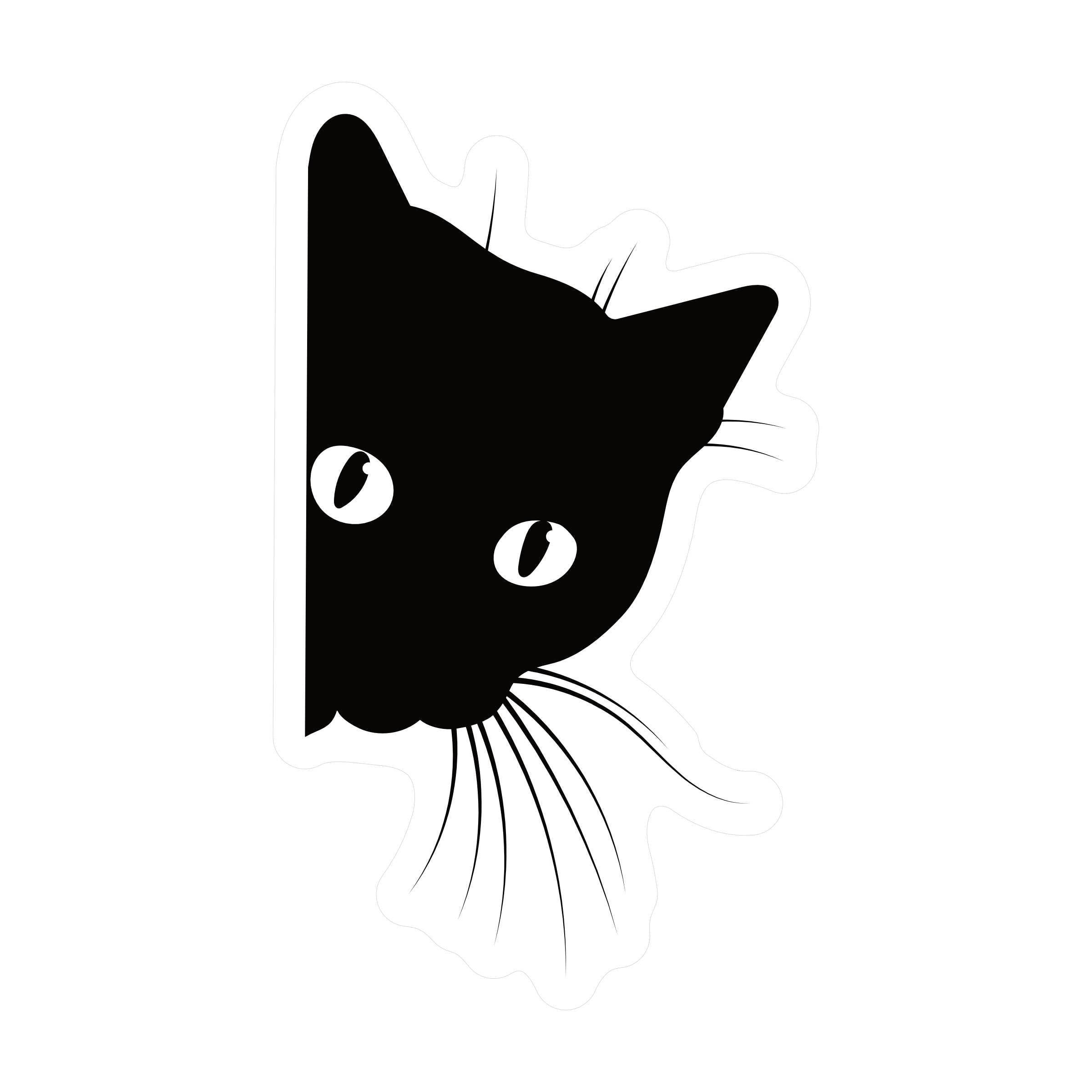 LURKING KITTY CAT CLEAR STICKER