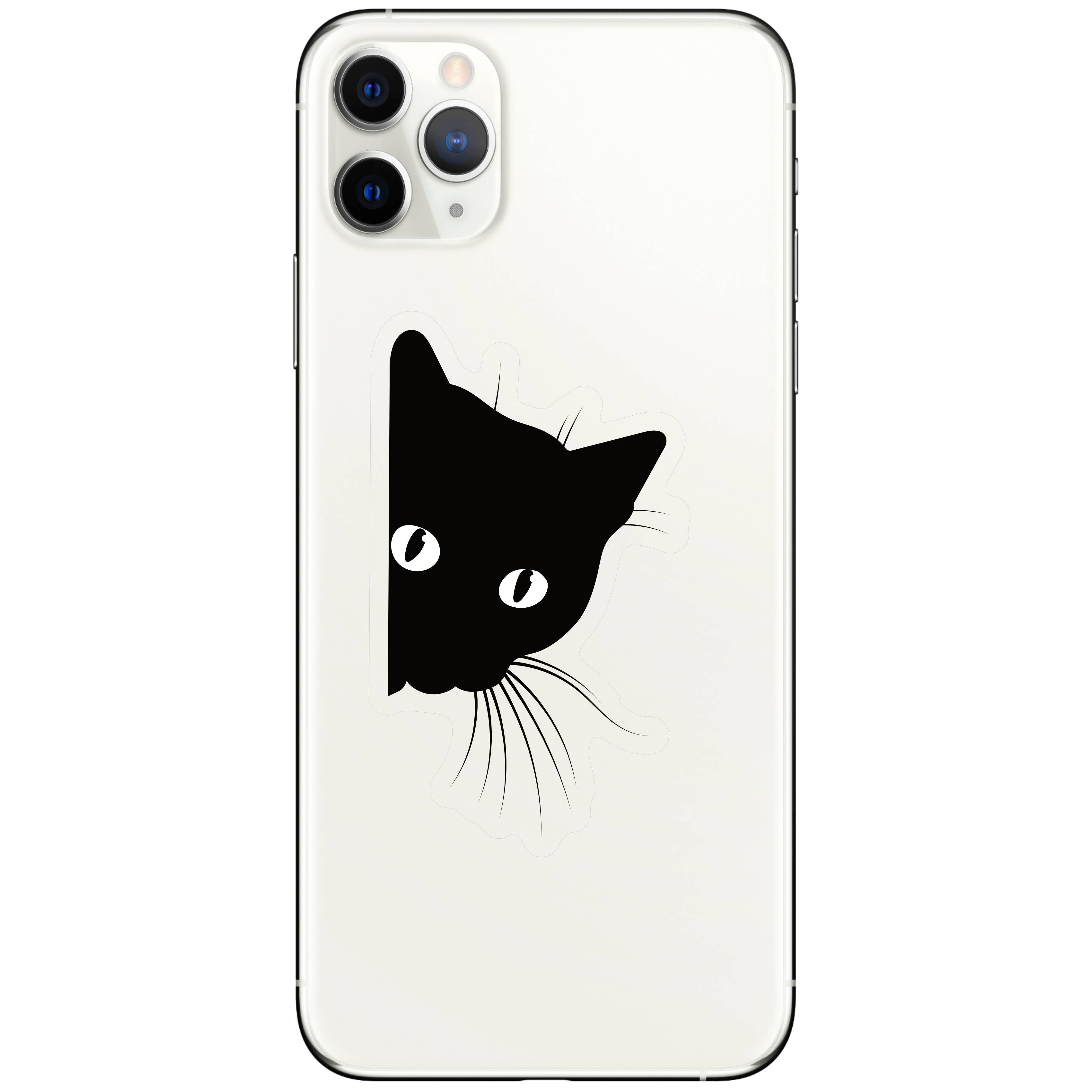 LURKING KITTY CAT CLEAR STICKER
