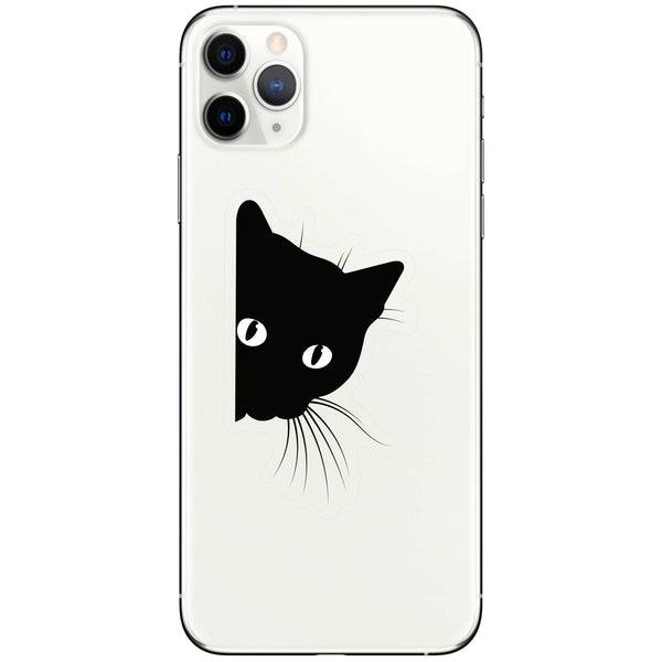 LURKING KITTY CAT CLEAR STICKER