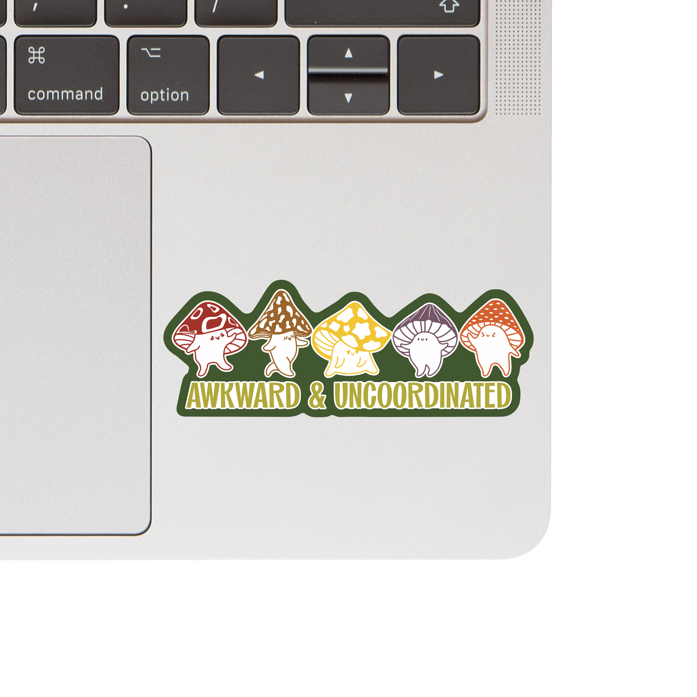 AWKWARD UNCOORDINATED FUNNY MUSHROOM CUTE STICKER