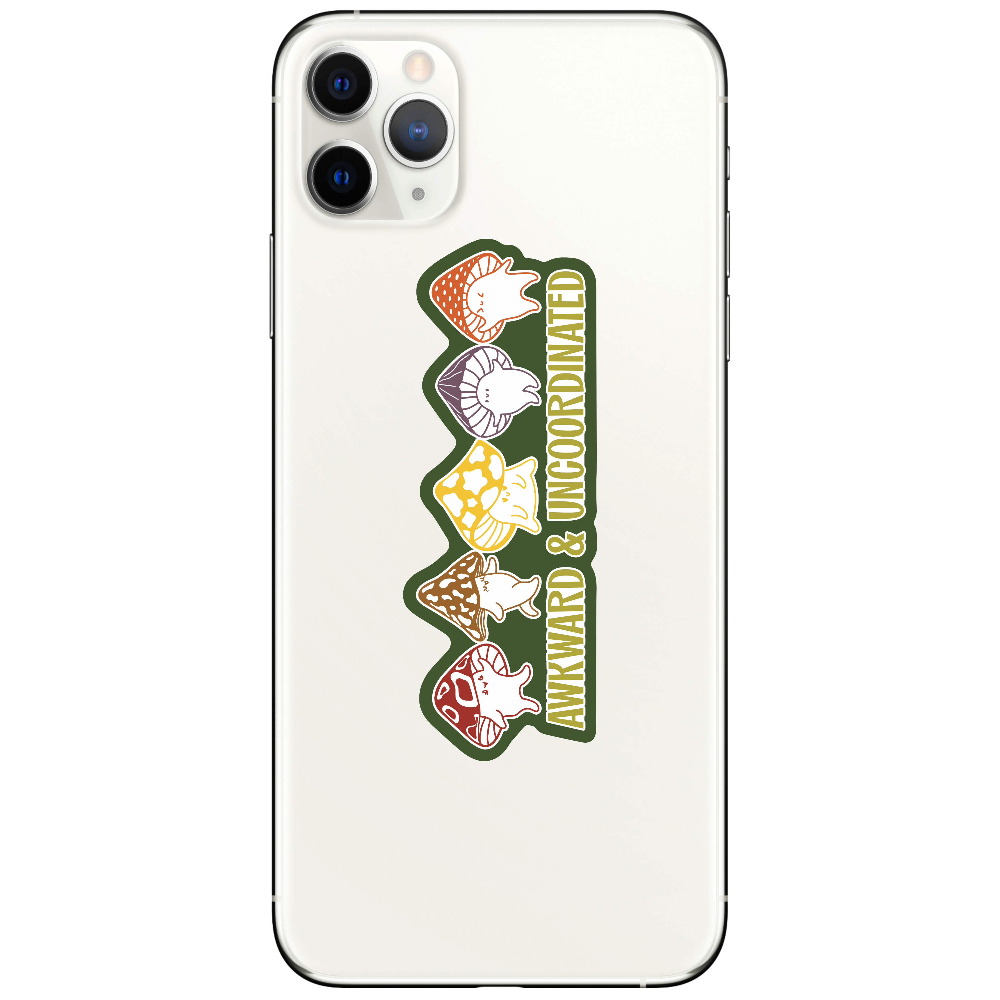AWKWARD UNCOORDINATED FUNNY MUSHROOM CUTE STICKER