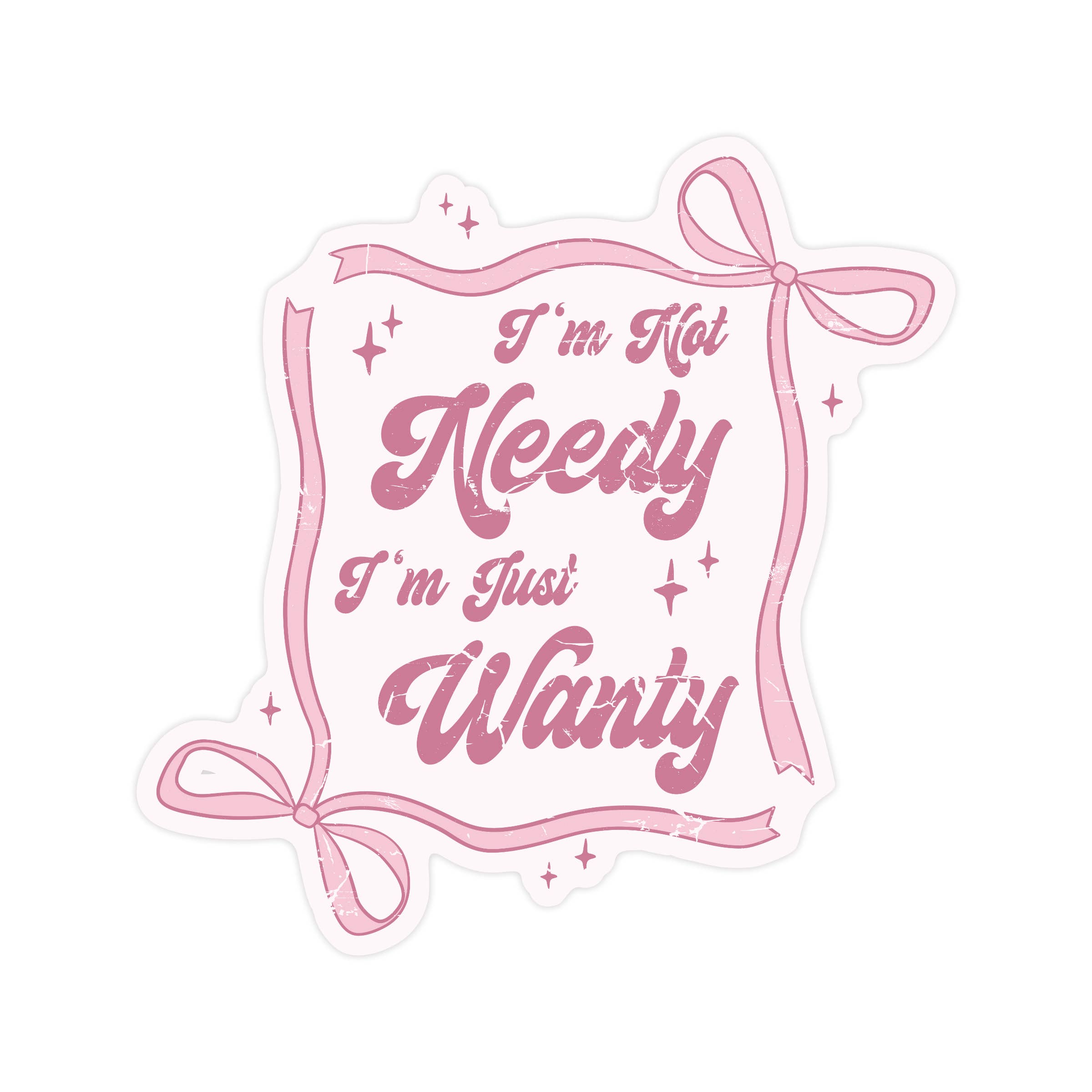 NEEDY WANTY BOW STICKER