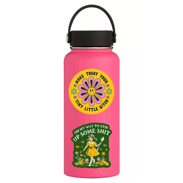 STIR UP SOME SHIT FLOWER FUNNY SWEAR STICKER