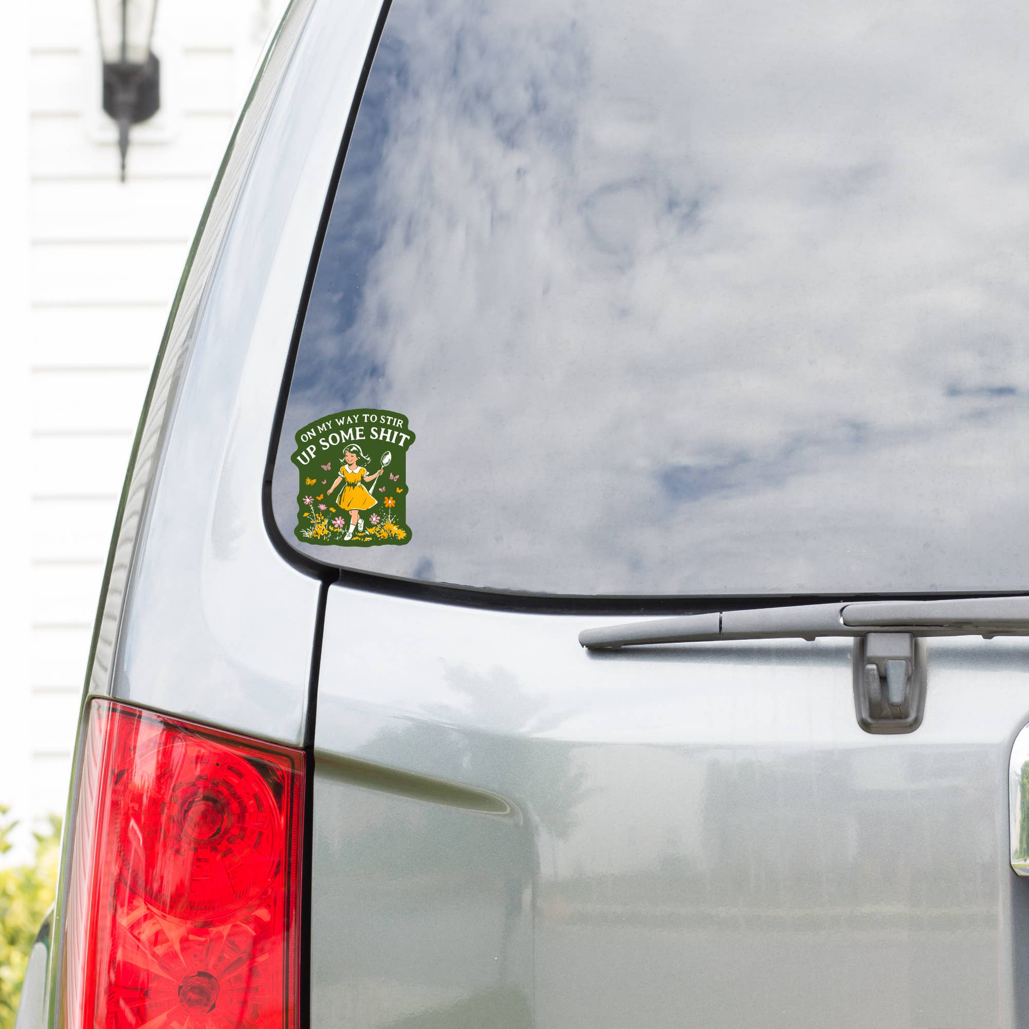 STIR UP SOME SHIT FLOWER FUNNY SWEAR STICKER