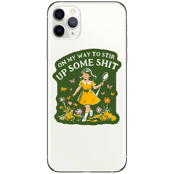 STIR UP SOME SHIT FLOWER FUNNY SWEAR STICKER