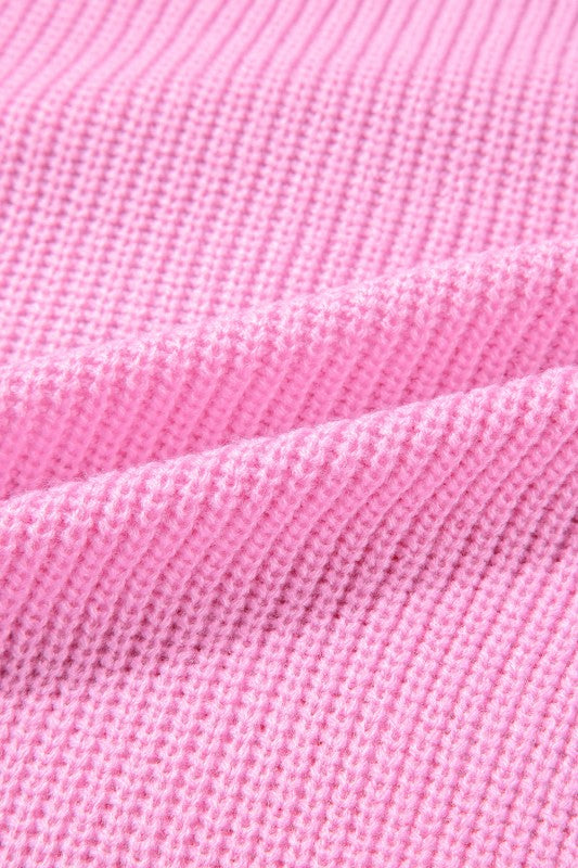 CHRISTMAS MERRY & BRIGHT STRIPE TRIM SWEATER