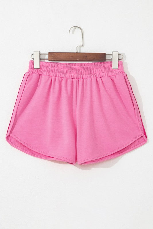 STRIPE COLORBLOCK HIGH WAIST SHORTS