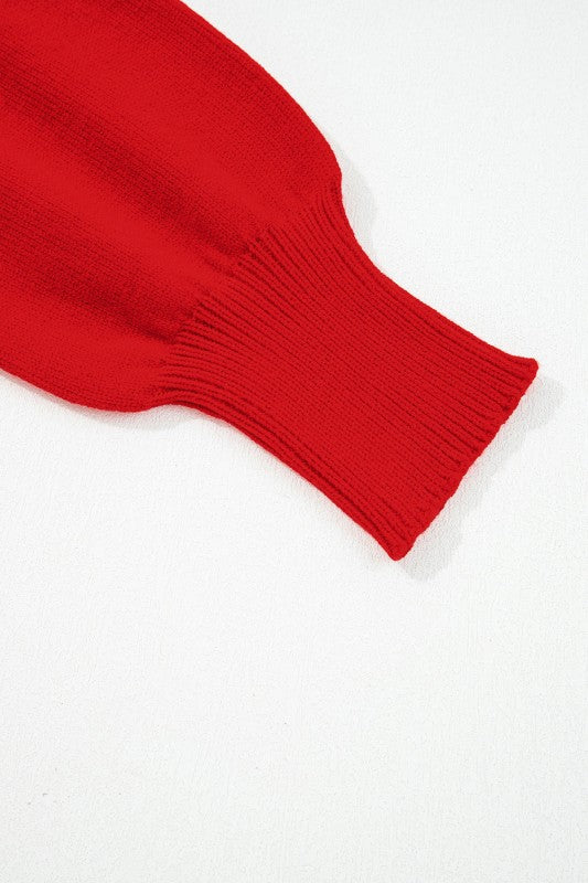 MERRY SNOWFLAKE TURTLENECK CHRISTMAS SWEATER