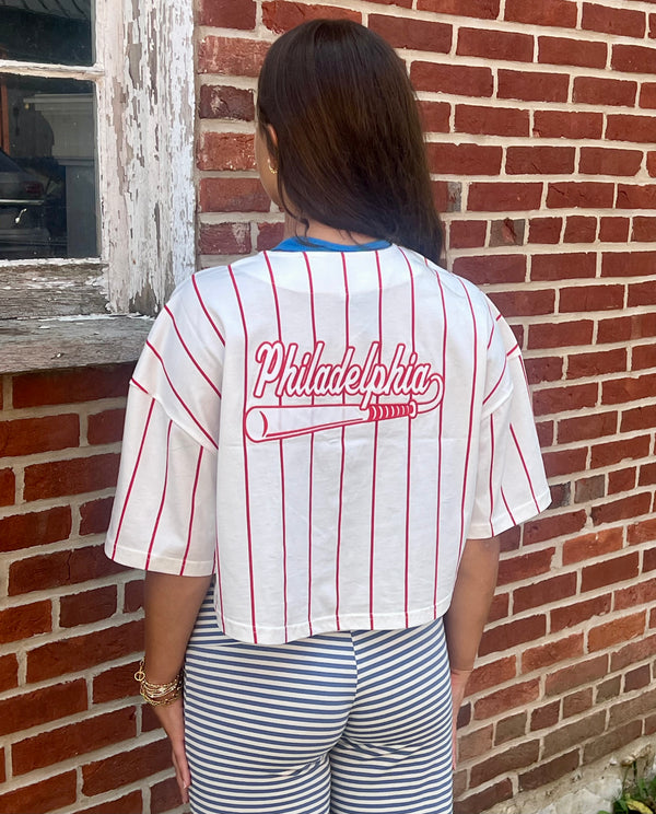 PIN STRIPE CROPPED PHILLY JERSEY