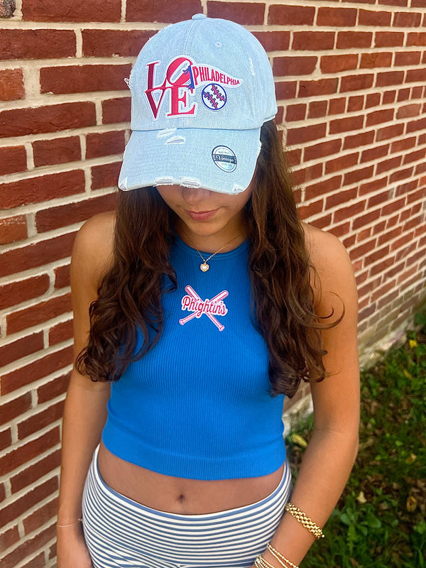 LOVE PHILLY BASEBALL HAT DENIM