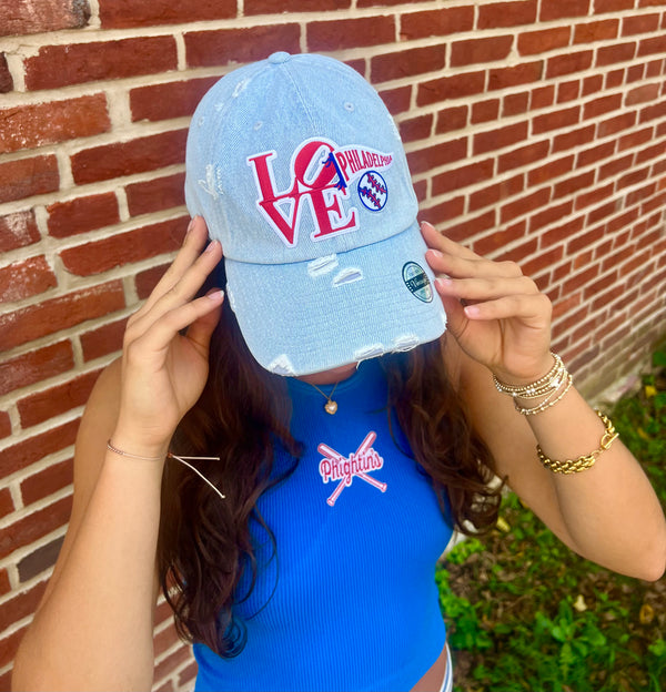 LOVE PHILLY BASEBALL HAT DENIM
