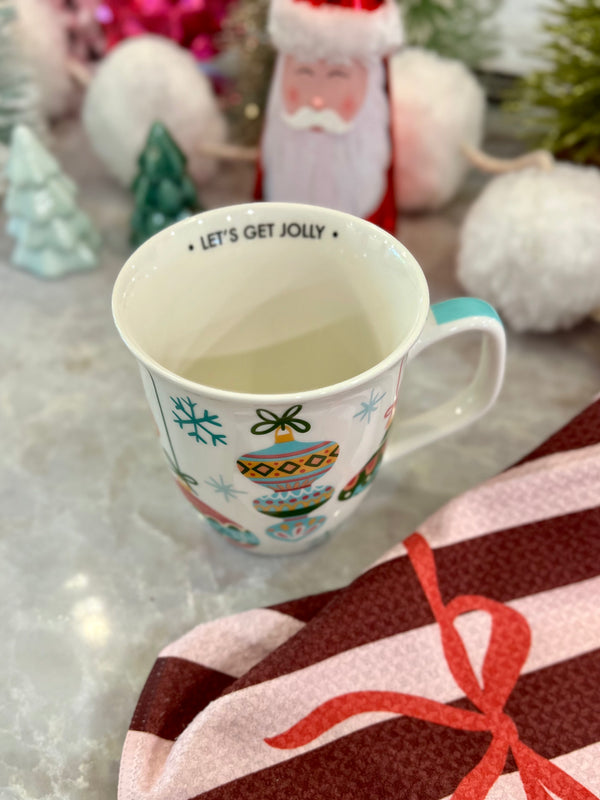SHELLY HOLIDAY MUG - ORNAMENT/LET'S GET JOLLY