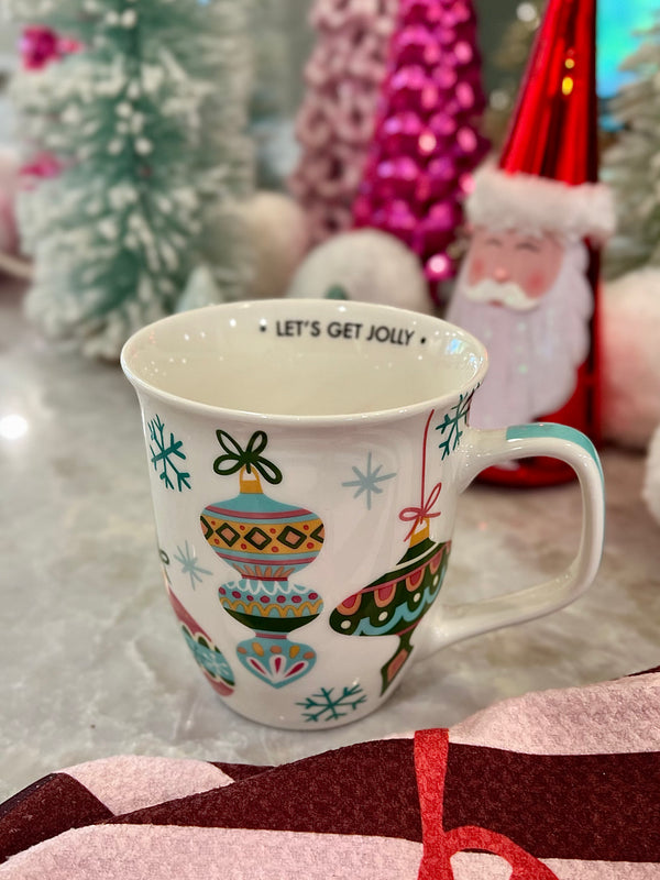 SHELLY HOLIDAY MUG - ORNAMENT/LET'S GET JOLLY