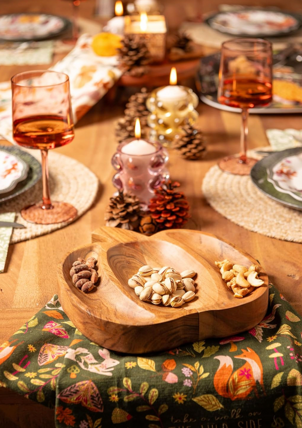 WOOD SHAPED SERVING BOWL