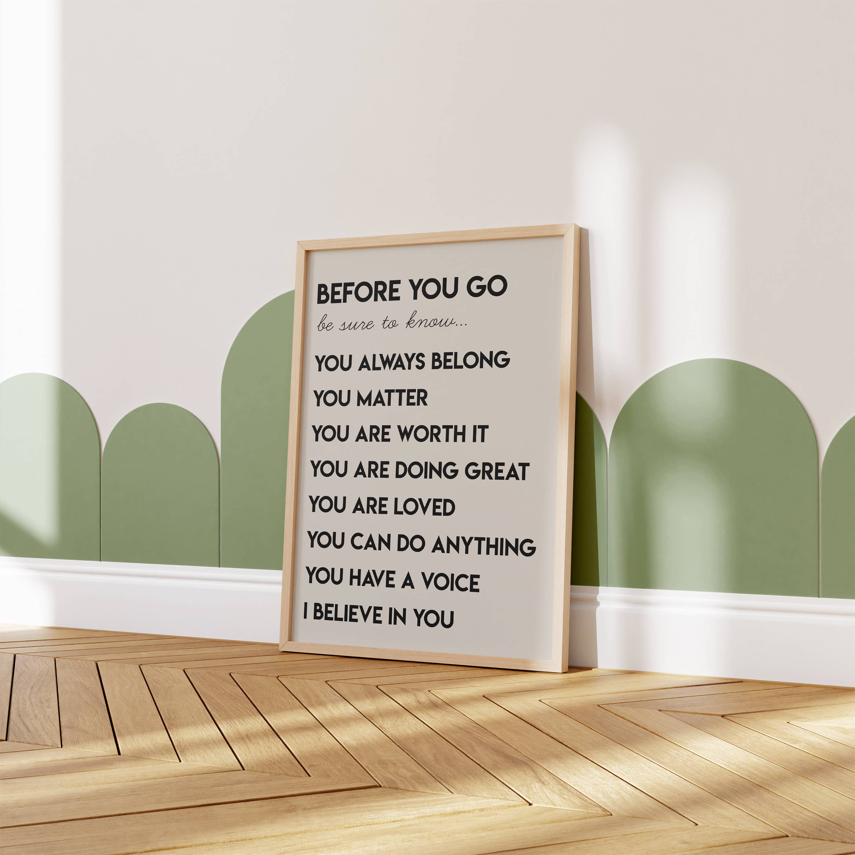 BEFORE YOU GO AFFIRMATIONS WALL ART PRINT