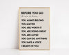 BEFORE YOU GO AFFIRMATIONS WALL ART PRINT