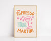 ESPRESSO MARTINI | COLORFUL BAR CART WALL ART PRINT