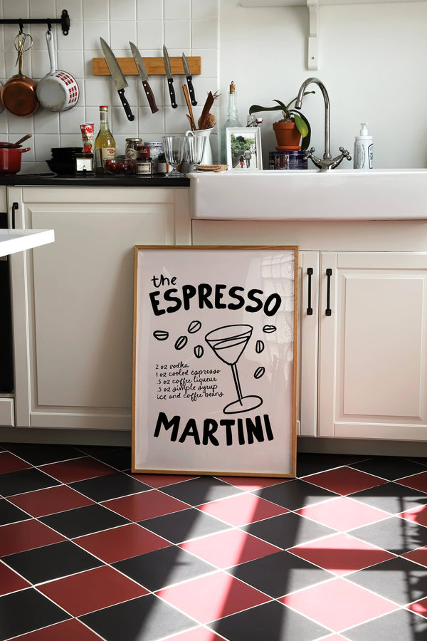 ESPRESSO MARTINI | NEUTRAL BAR CART WALL ART PRINT