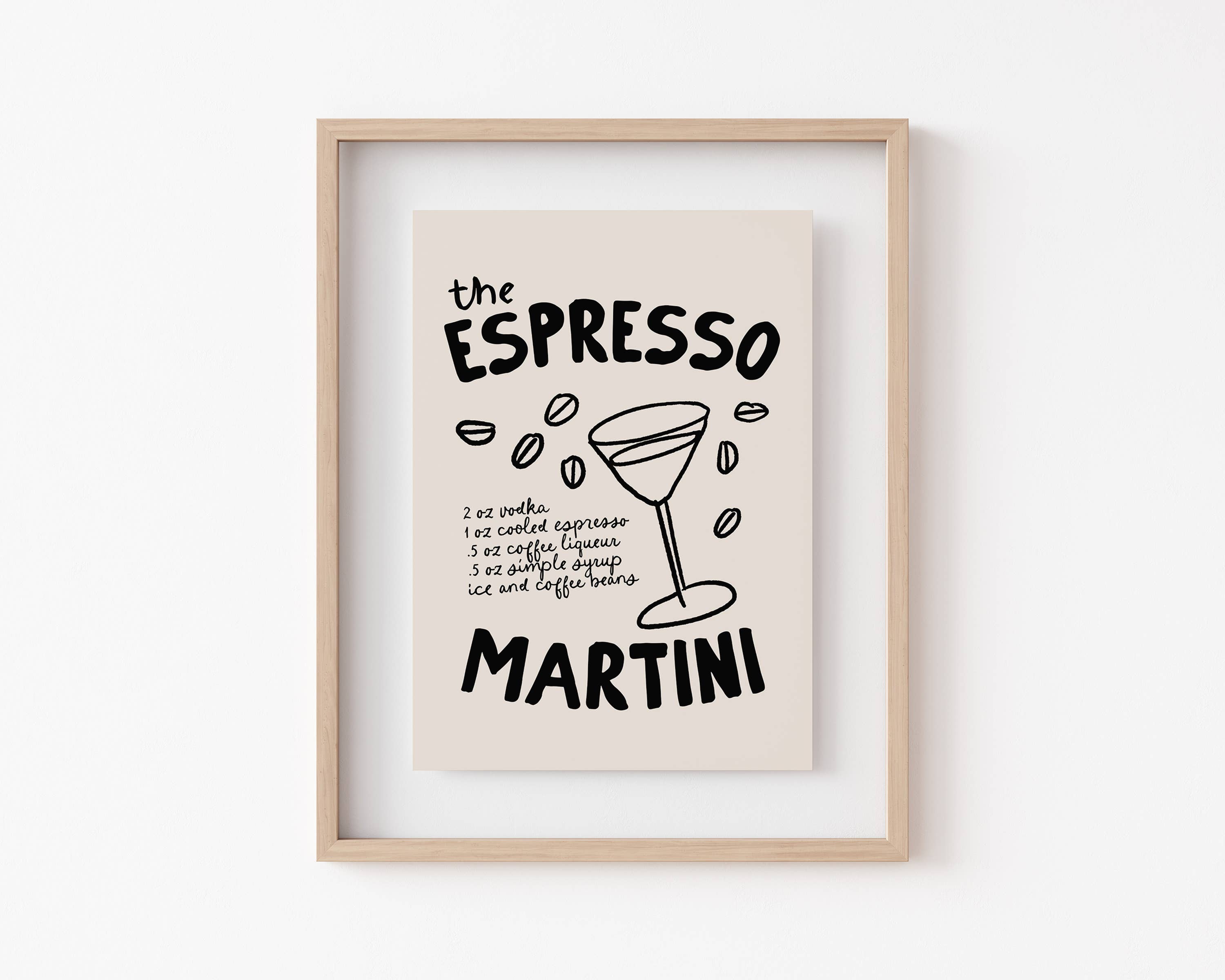 ESPRESSO MARTINI | NEUTRAL BAR CART WALL ART PRINT
