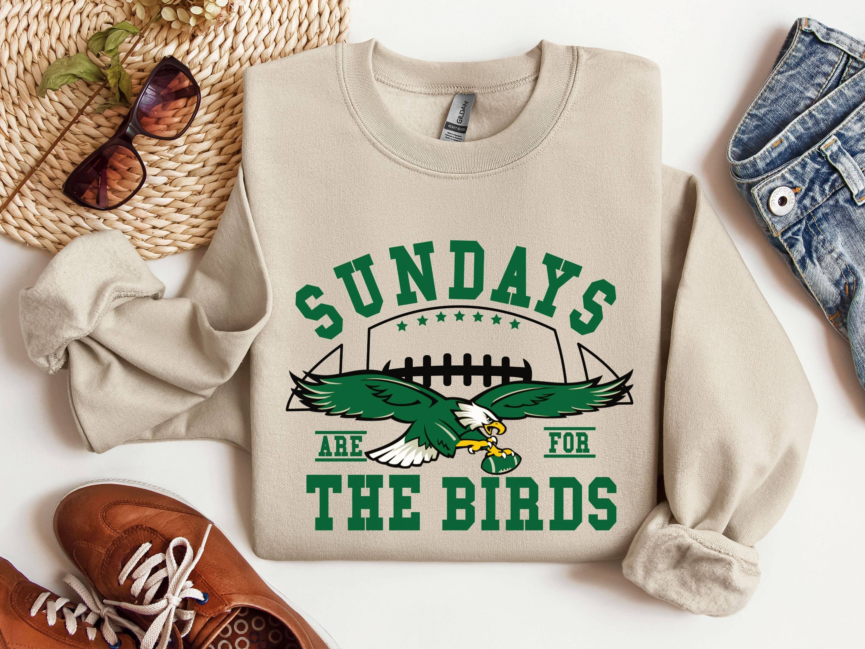 PHILADELPHIA EAGLES SWEATSHIRT - SUNDAYS ARE FOR THE BIRDS: SAND