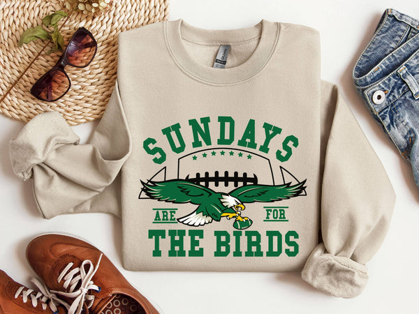 PHILADELPHIA EAGLES SWEATSHIRT - SUNDAYS ARE FOR THE BIRDS: SAND