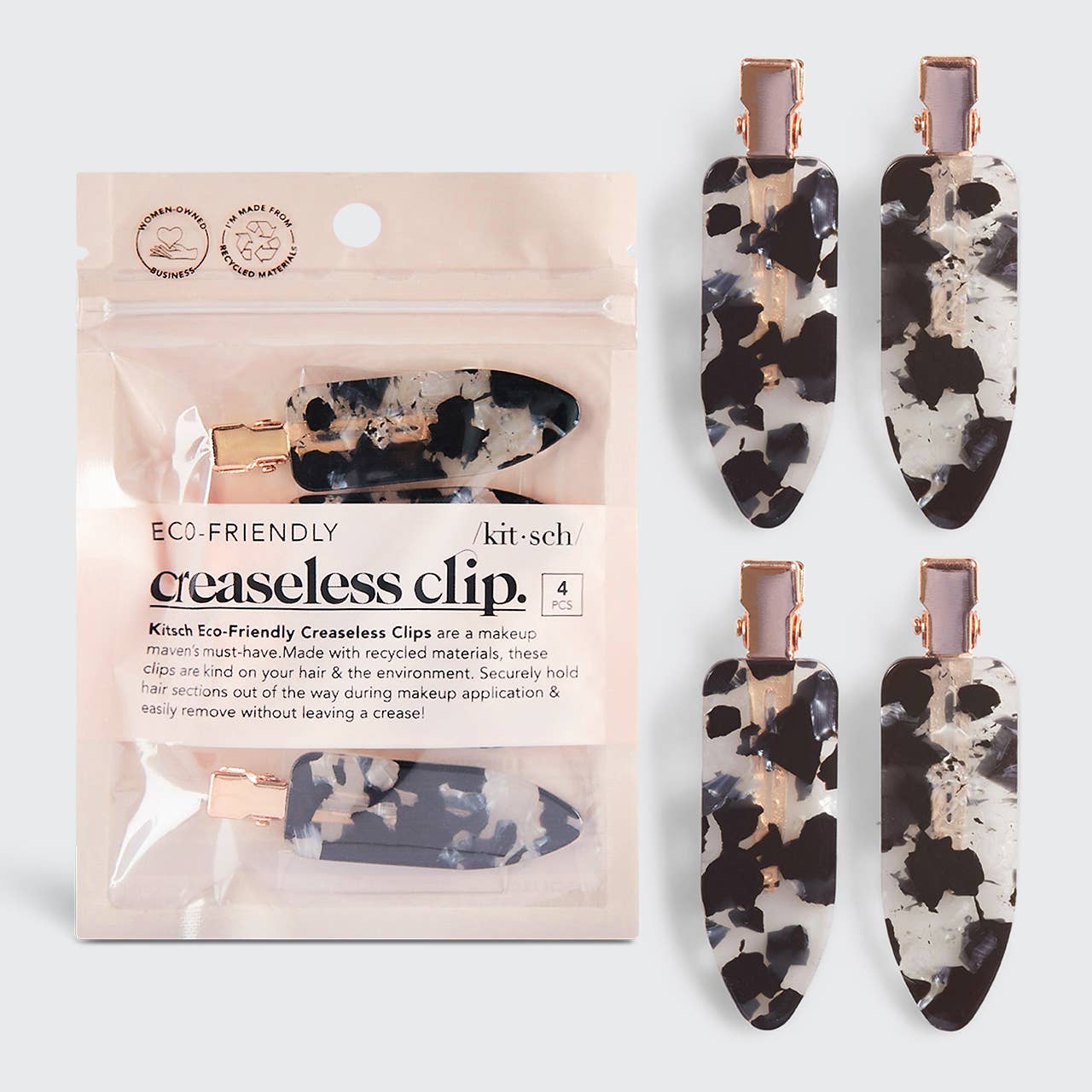 ECO-FRIENDLY CREASELESS CLIPS 4PC SET -BLACK TERRAO