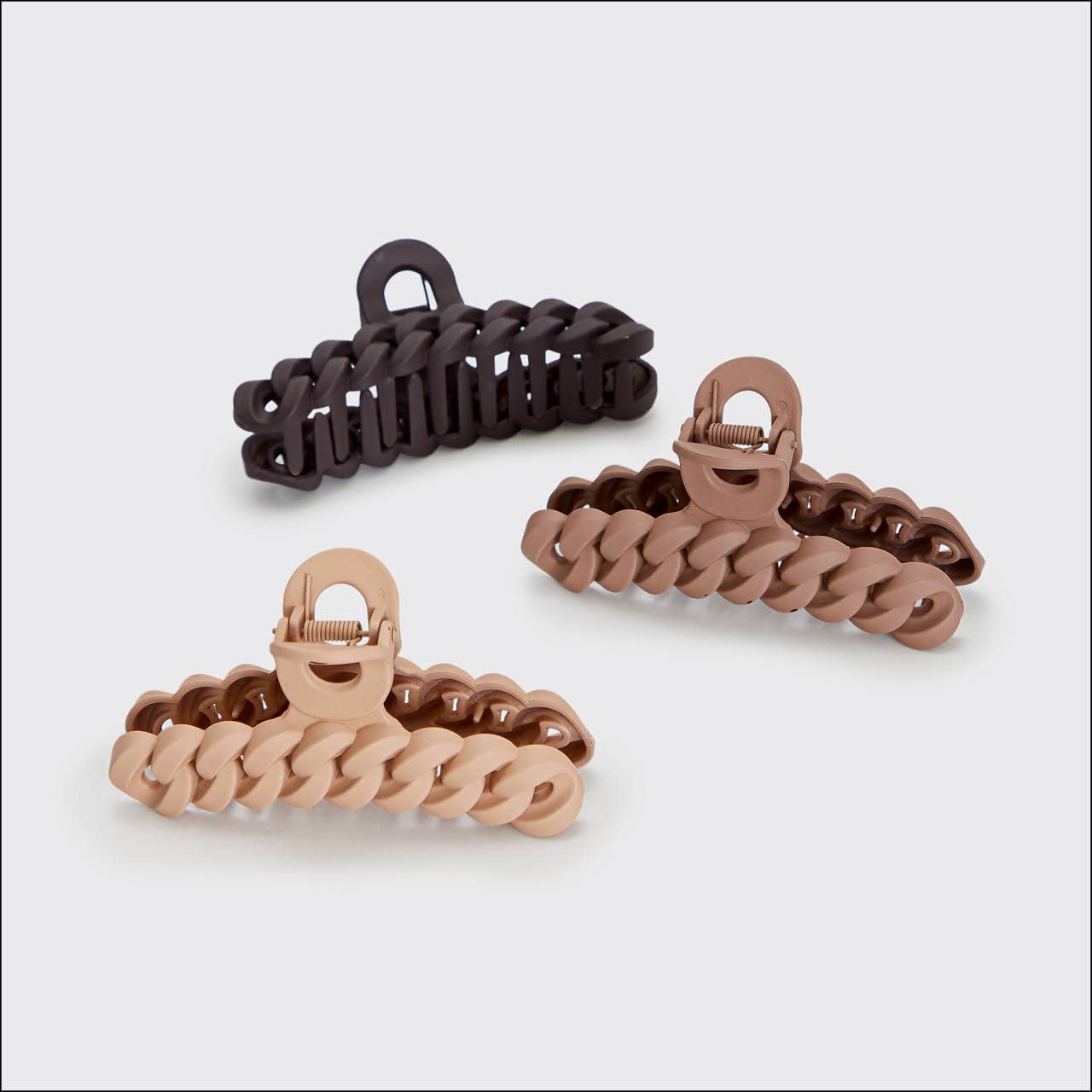 ECO-FRIENDLY CHAIN CLAW CLIP 3 PC SET - NEUTRAL