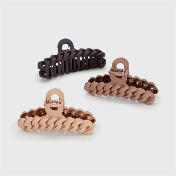 ECO-FRIENDLY CHAIN CLAW CLIP 3 PC SET - NEUTRAL