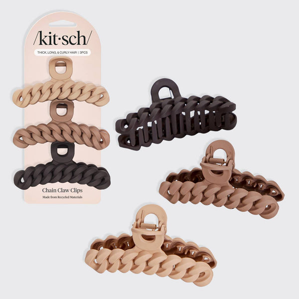 ECO-FRIENDLY CHAIN CLAW CLIP 3 PC SET - NEUTRAL