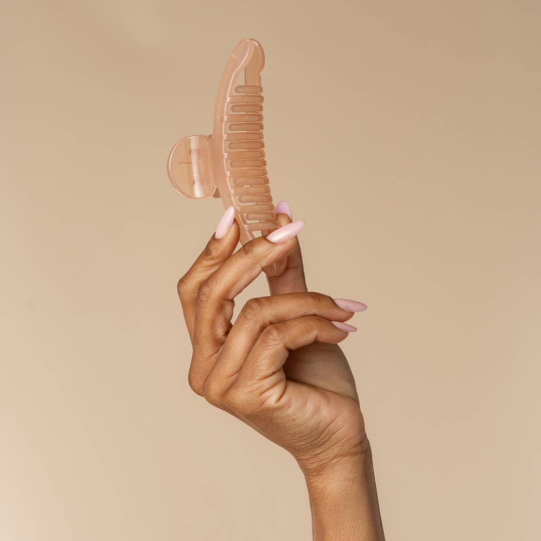RECYCLED PLASTIC LARGE ARCHED CLIP - SOFT PINK
