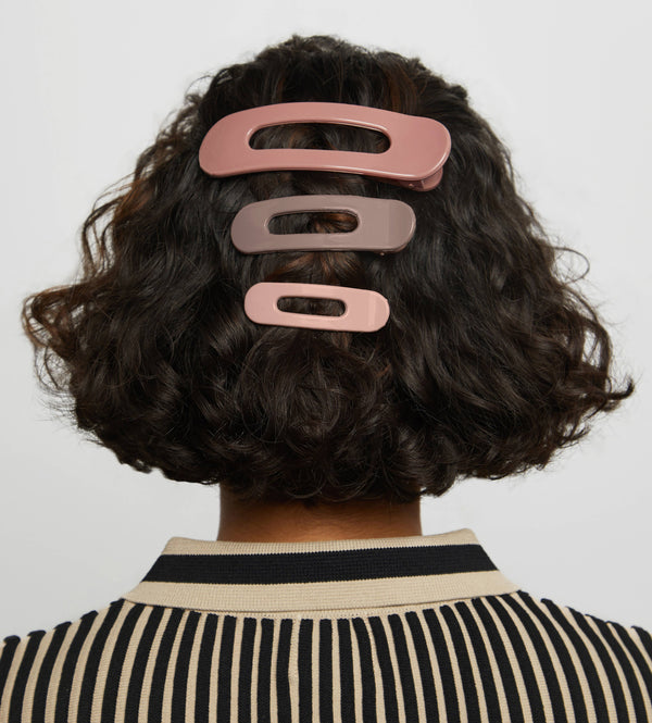 FLAT LAY CLAW CLIP 3PC FLAT - ULTRA GLOSSY TERRACOTTA