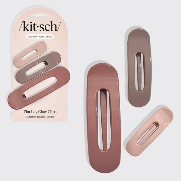FLAT LAY CLAW CLIP 3PC FLAT - ULTRA GLOSSY TERRACOTTA
