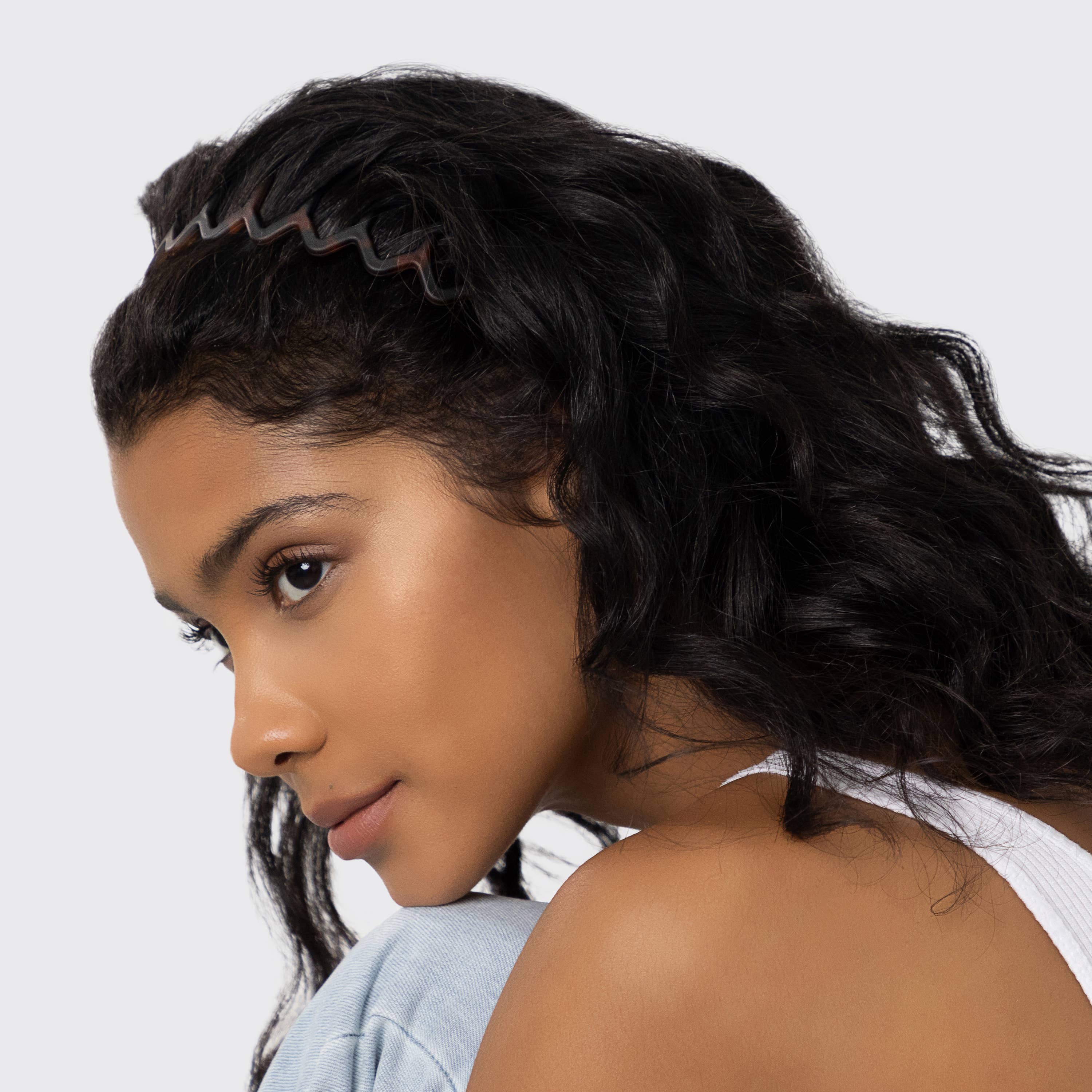 ZIG ZAG HEADBAND 2 PC - BLACK & TORT