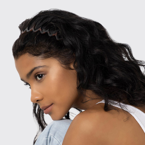 ZIG ZAG HEADBAND 2 PC - BLACK & TORT